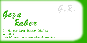 geza raber business card